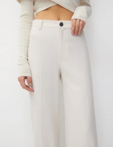 Pantaloni Pull&Bear, ecru Alb