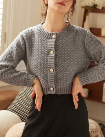 Cardigan Knit Mix, gri