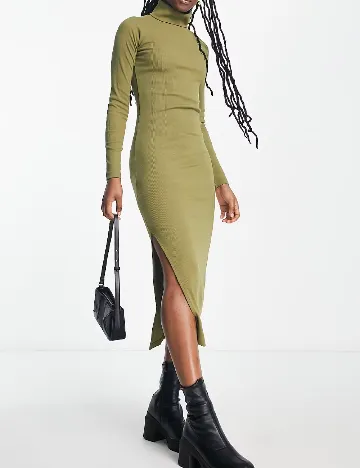 Rochie medie COLLUSION, verde Verde