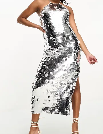 Rochie medie Collective The Label, gri Gri