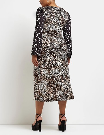 Rochie medie River Island Plus Size, animal print