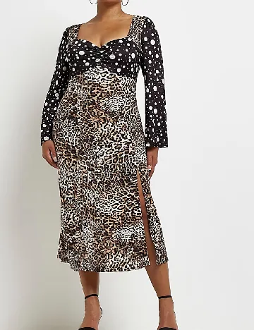 Rochie medie River Island Plus Size, animal print Animal print