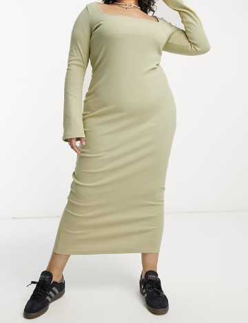 Rochie lunga Collusion Plus Size, verde