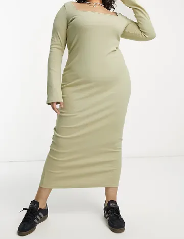 Rochie lunga Collusion Plus Size, verde Verde