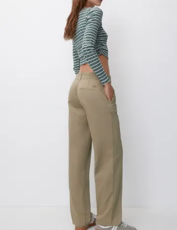 Pantaloni Pull&Bear, kaki Verde