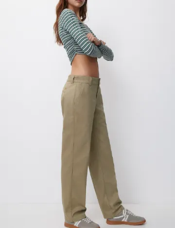 Pantaloni Pull&Bear, kaki Verde