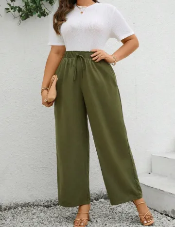 Pantaloni SHEIN CURVE, verde Verde