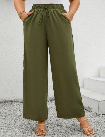 Pantaloni SHEIN CURVE, verde