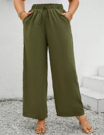 Pantaloni SHEIN CURVE, verde Verde