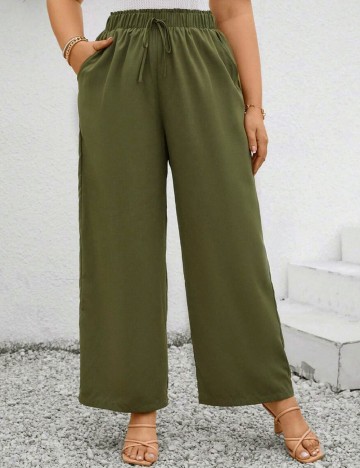 Pantaloni SHEIN CURVE, verde