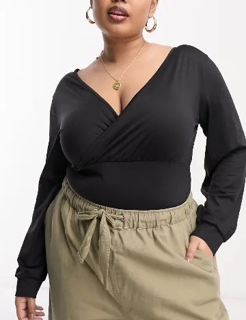 Body Threadbare Plus Size, negru Negru