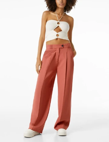 Pantaloni Bershka, roz pudra Roz