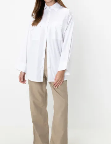 Camasa Oversize ASOS, alb Alb