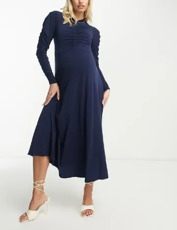 Rochie medie Queen B Maternity, bleumarin Albastru