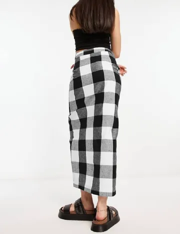 Fusta ASOS, alb/negru Negru