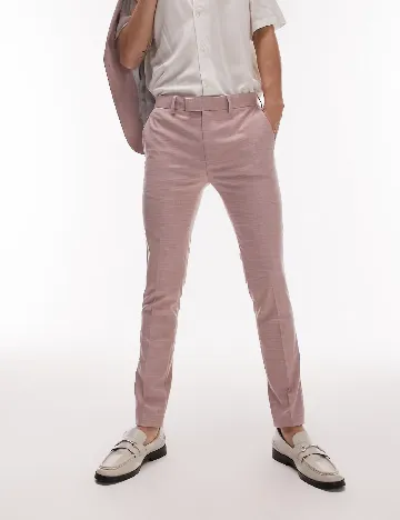 Pantaloni Topman, roz Roz