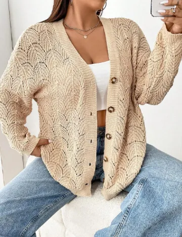 Cardigan SHEIN CURVE, crem Crem