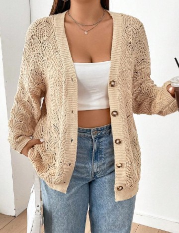 Cardigan SHEIN CURVE, crem