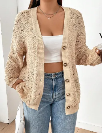 Cardigan SHEIN CURVE, crem Crem