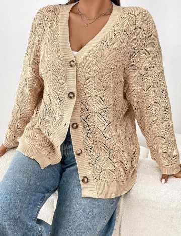 Cardigan SHEIN CURVE, crem