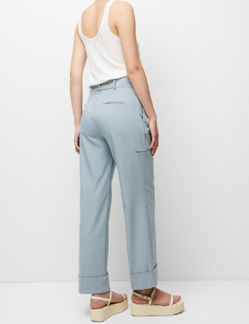 Pantaloni Pull&Bear, albastru deschis