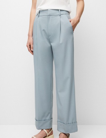 Pantaloni Pull&Bear, albastru deschis