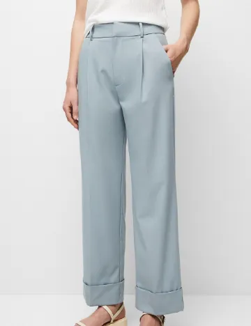 Pantaloni Pull&Bear, albastru deschis Albastru