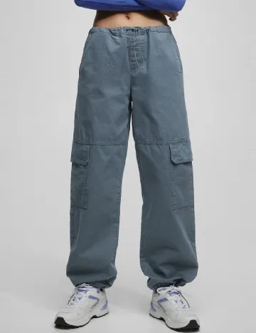 Pantaloni Pull&Bear, albastru Albastru