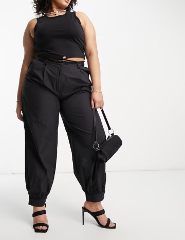 Pantaloni extro&vert Plus Size, negru