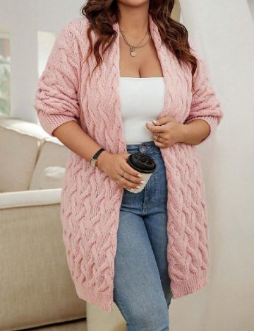 Cardigan SHEIN CURVE, roz