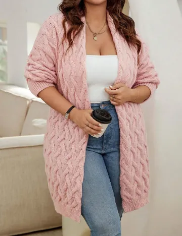 Cardigan SHEIN CURVE, roz Roz