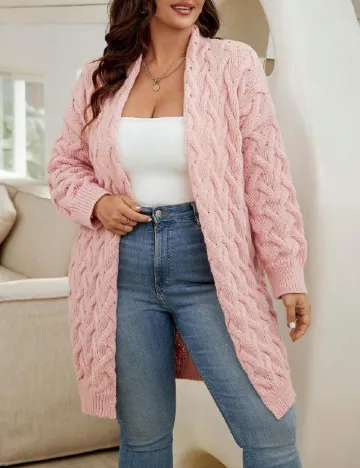 Cardigan SHEIN CURVE, roz Roz