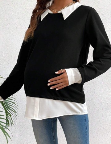 Bluza SHEIN Maternity, negru