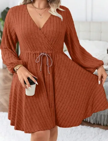 Rochie scurta SHEIN CURVE, caramiziu Portocaliu