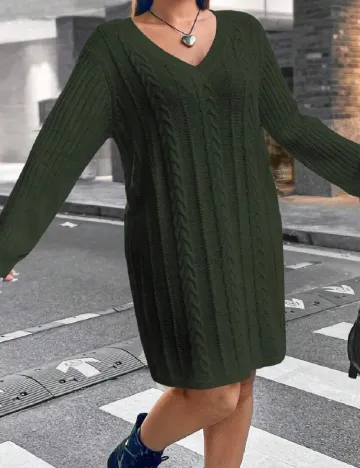 Rochie scurta SHEIN CURVE, verde Verde