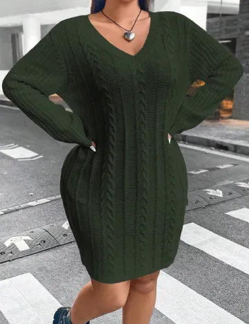 Rochie scurta SHEIN CURVE, verde Verde