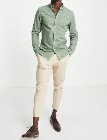 Camasa Asos Plus Size Men, verde Verde