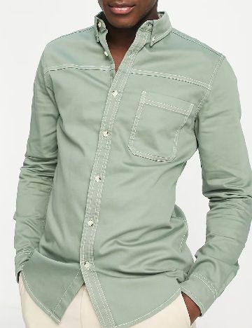 Camasa Asos Plus Size Men, verde