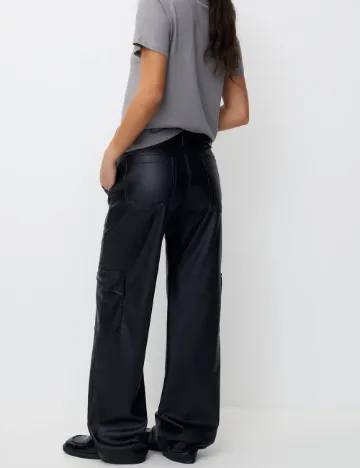 Pantaloni Pull&Bear, negru Negru