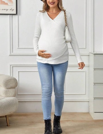 Bluza SHEIN Maternity, alb