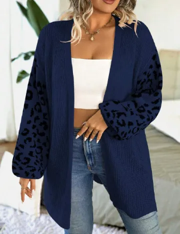 Cardigan SHEIN CURVE, bleumarin Albastru