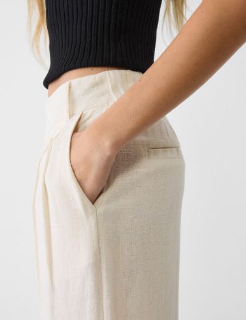 Pantaloni Stradivarius, crem