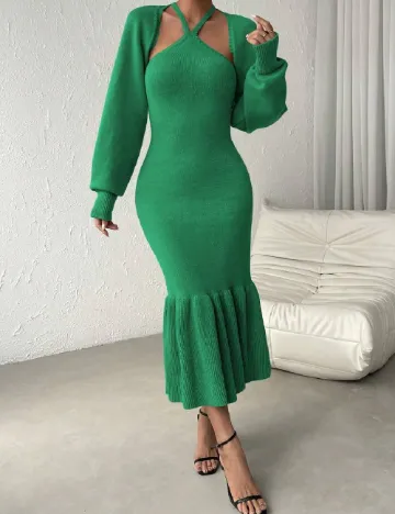 Rochie lunga SHEIN, verde Verde