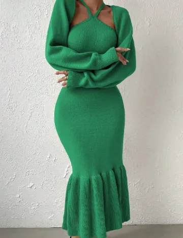 Rochie lunga SHEIN, verde Verde