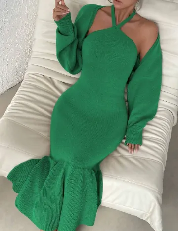 Rochie lunga SHEIN, verde Verde