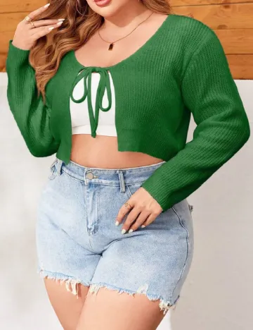 Cardigan SHEIN CURVE, verde Verde