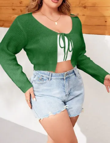 Cardigan SHEIN CURVE, verde Verde