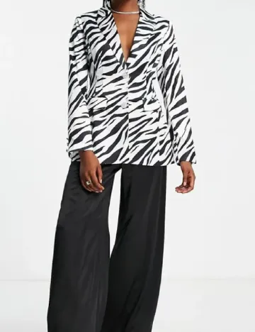 Sacou Miss Selfridge, alb/negru Alb