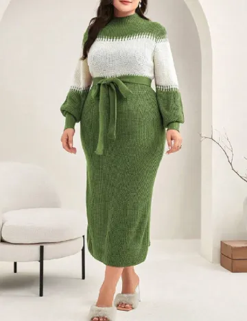 Rochie medie SHEIN CURVE, verde Verde