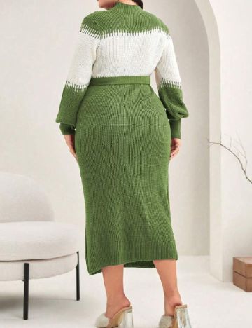 Rochie medie SHEIN CURVE, verde